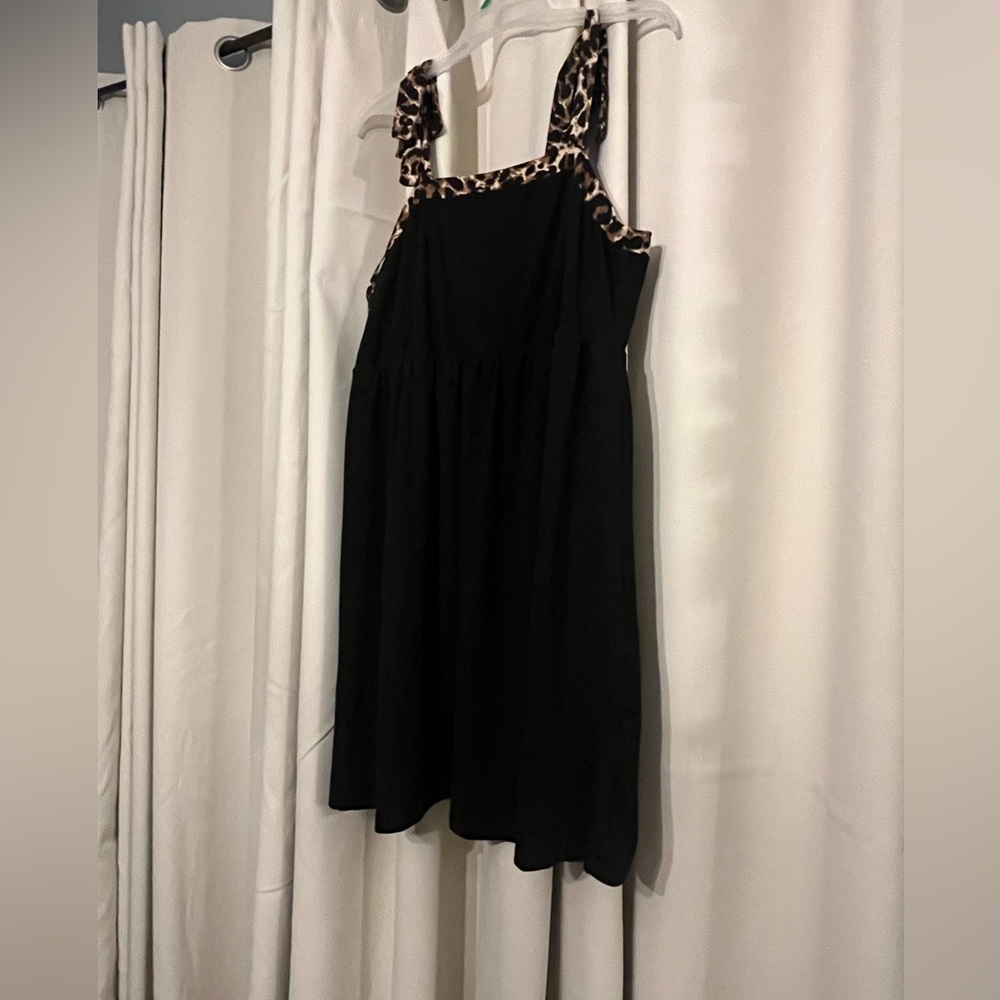 Women’s Mini Dress with Leopard Print Straps